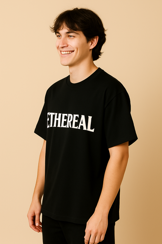 ETHEREAL OVERSIZE BLACK T-SHIRT