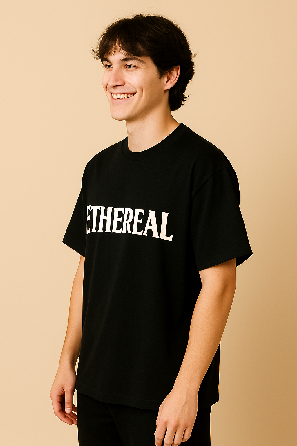 ETHEREAL OVERSIZE BLACK T-SHIRT