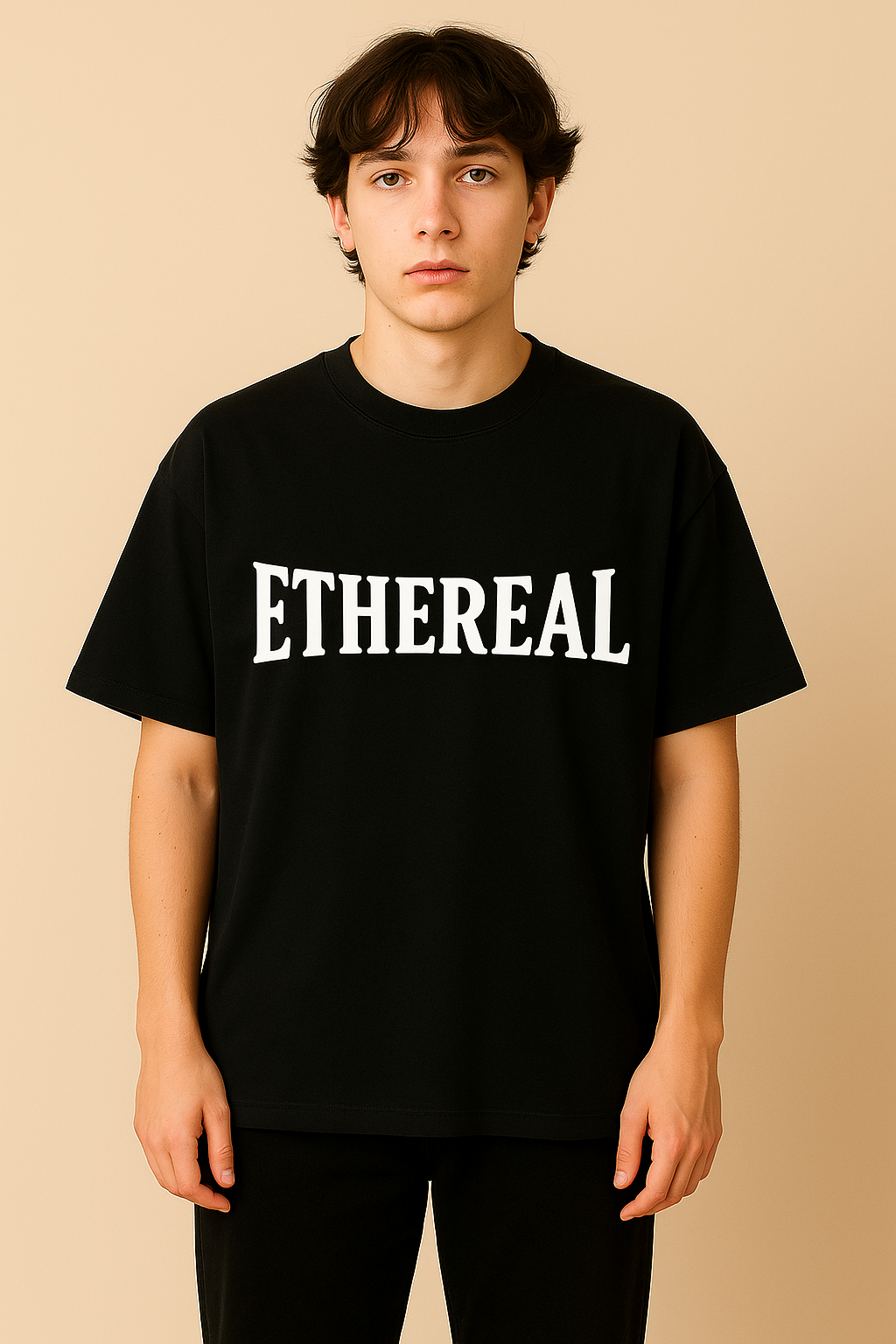ETHEREAL OVERSIZE BLACK T-SHIRT